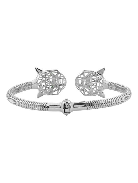 Браслет из белого золота 585 пробы c изумрудом