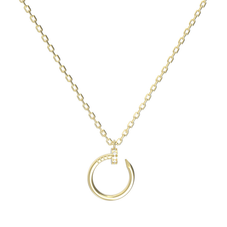 Колье из лимонного золота 585 пробы c бриллиантами