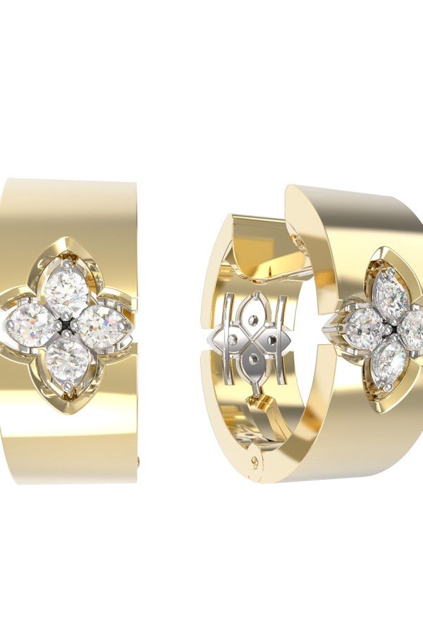 Серьги из лимонного золота c бриллиантами