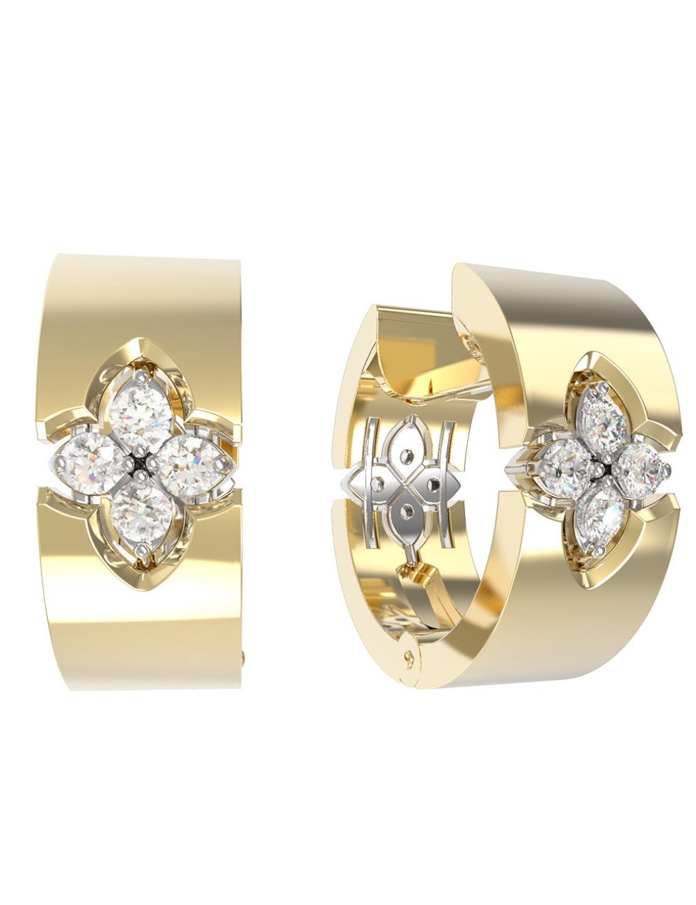 Серьги из лимонного золота c бриллиантами