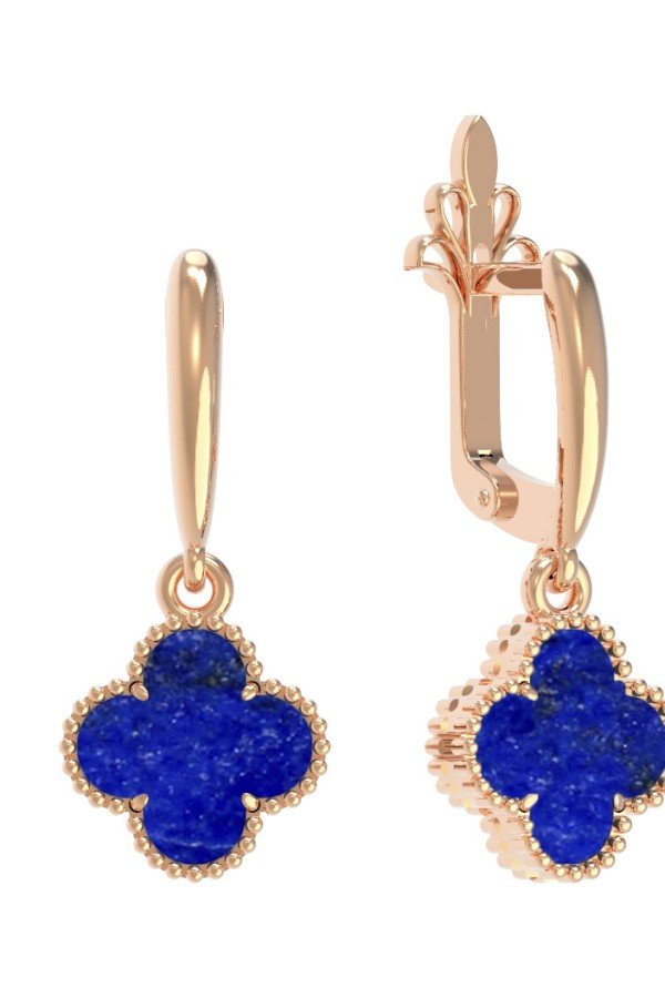 Серьги из золота c лазуритом