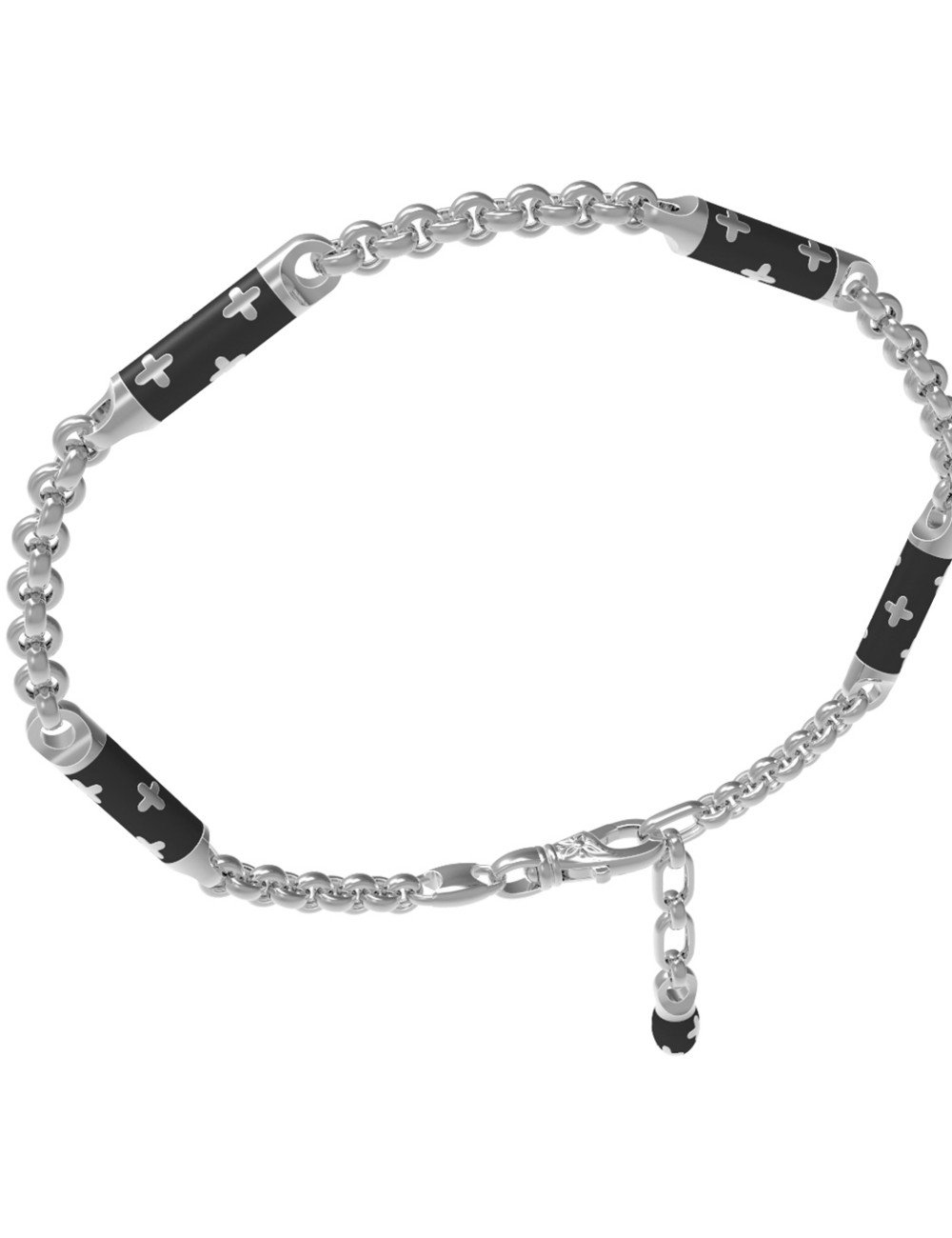 Браслет из белого золота c эмалью