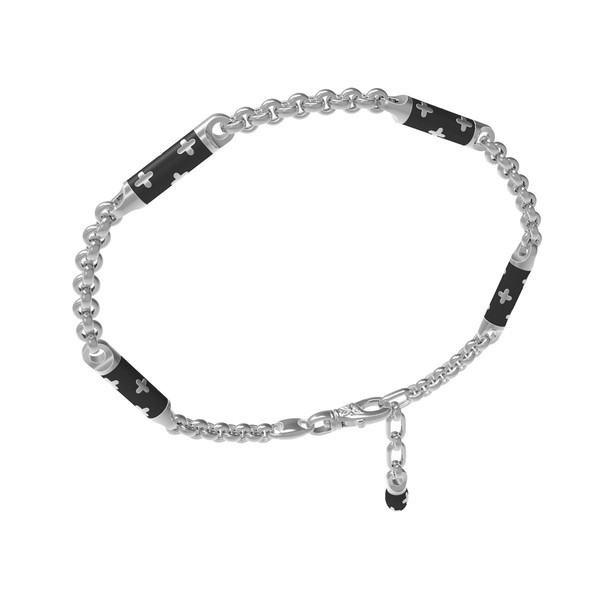 Браслет из белого золота 585 пробы c эмалью