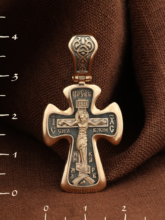 Крест из красного золота 585 пробы