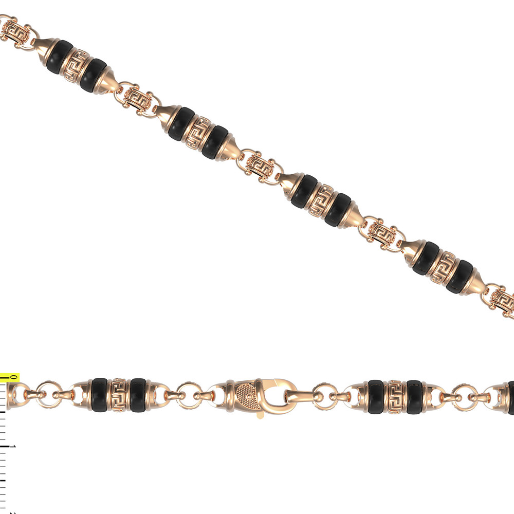 Цепь из красного золота 585 пробы c ониксом