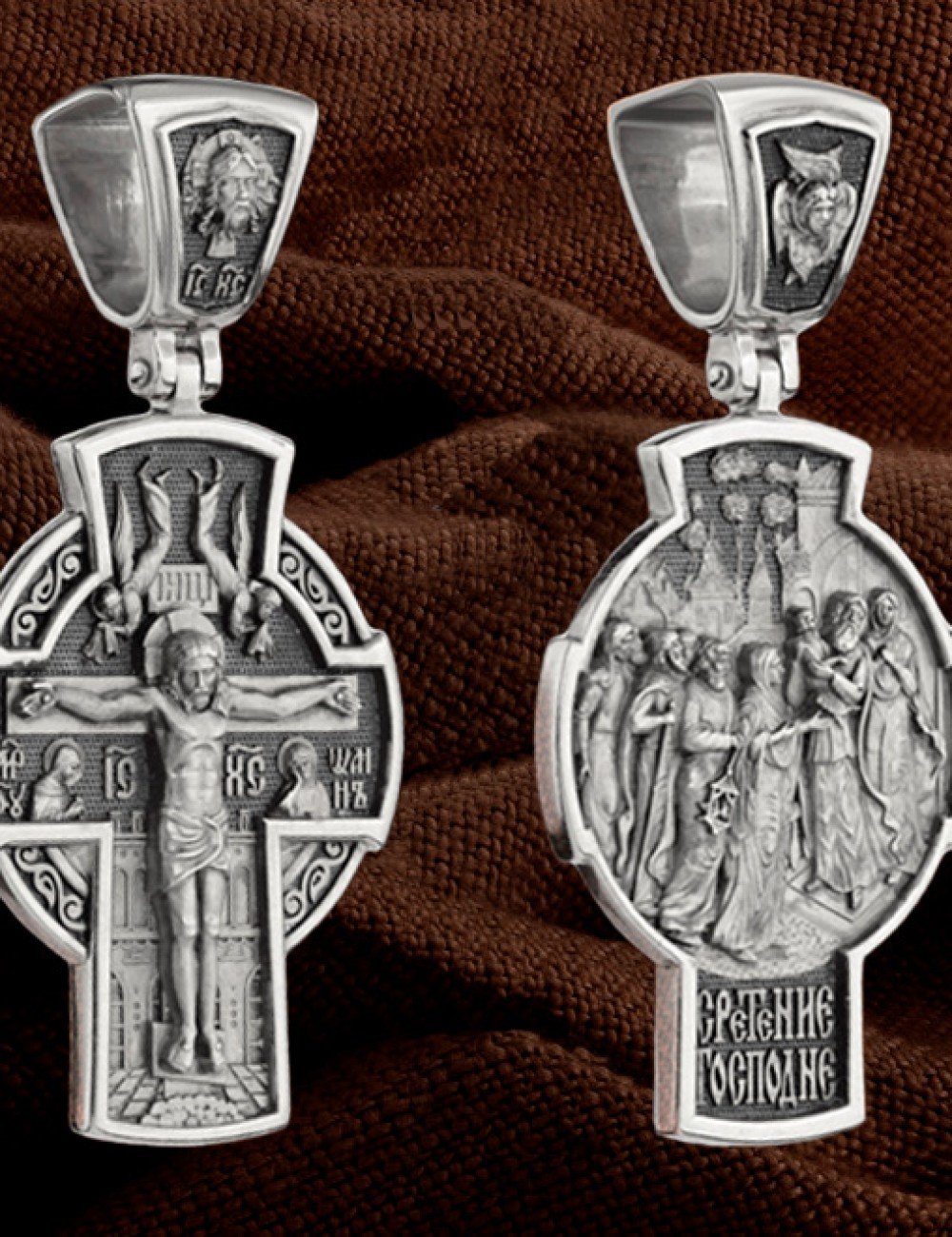 Крест из белого золота