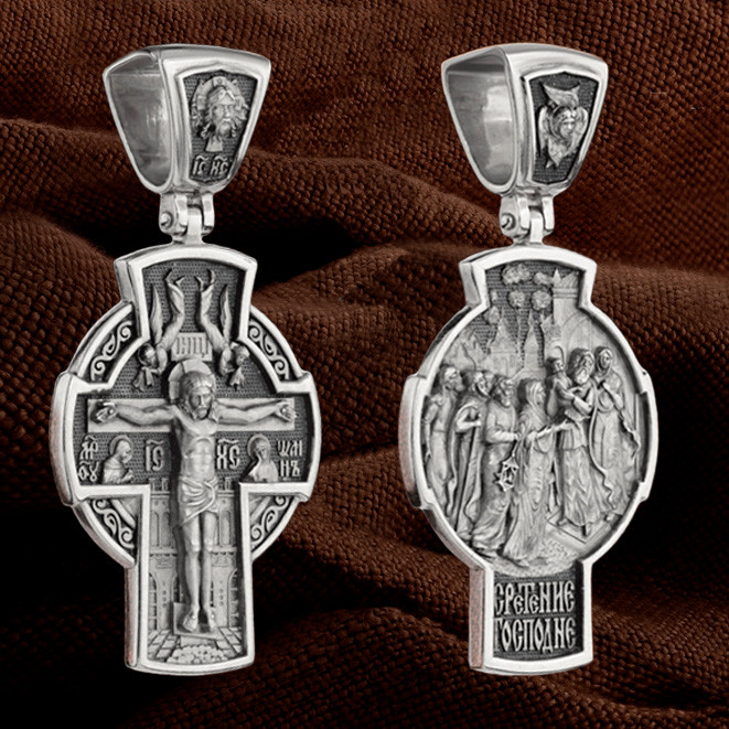 Крест из белого золота 585 пробы