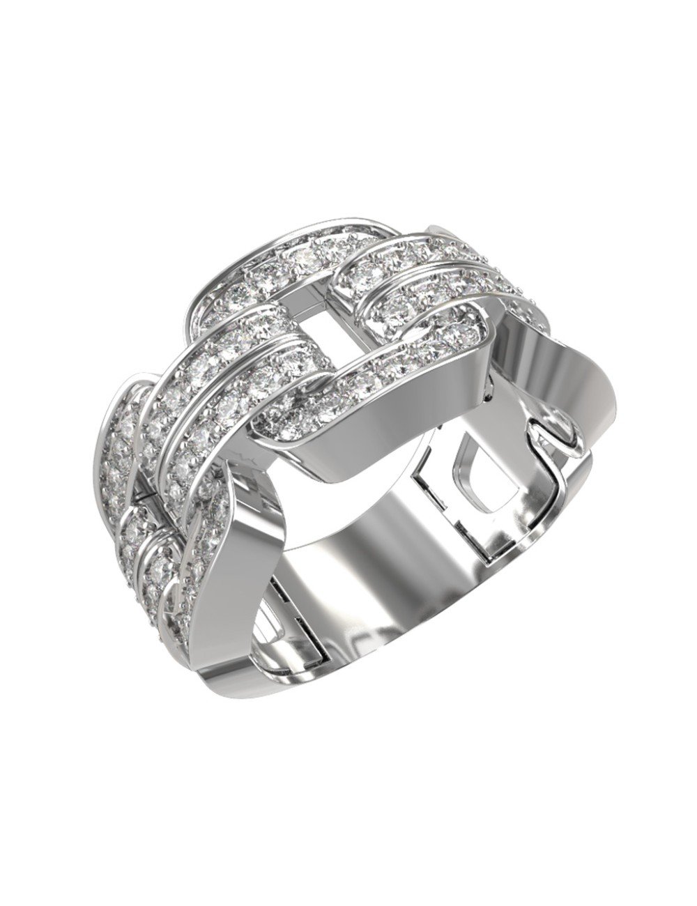 Кольцо из белого золота c бриллиантами