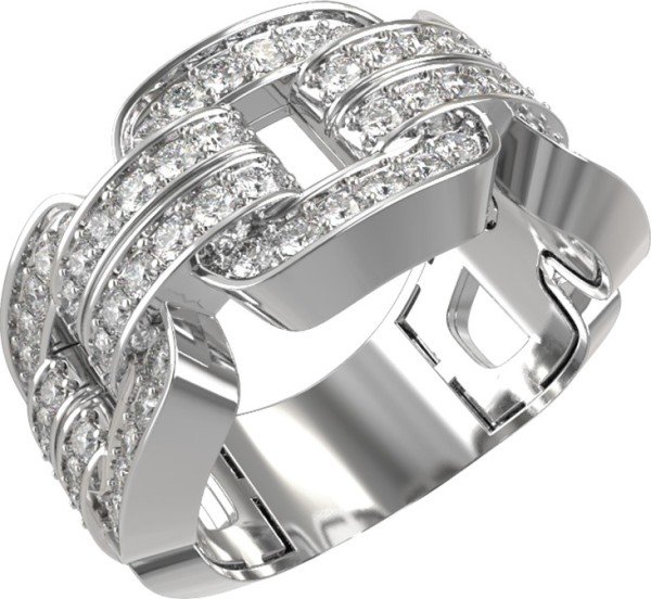 Кольцо из белого золота c бриллиантами