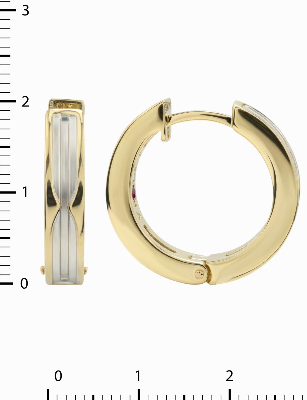 Серьги из лимонного золота c рубином