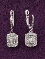 Серьги из белого золота c бриллиантами