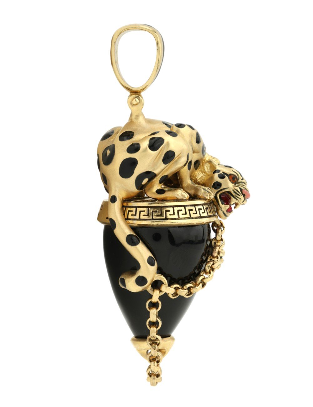 Подвеска из лимонного золота c эмалью и ониксом