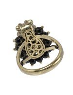 Кольцо из лимонного золота c эмалью и ониксом