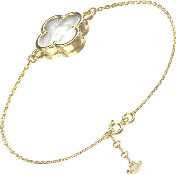 Браслет из лимонного золота c перламутром