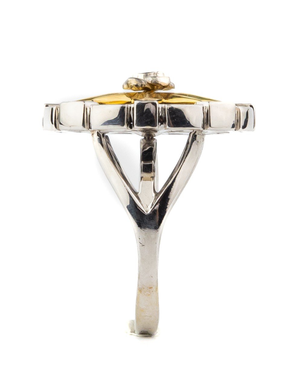 Кольцо из белого золота c эмалью и ониксом