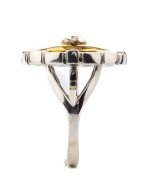 Кольцо из белого золота c эмалью и ониксом