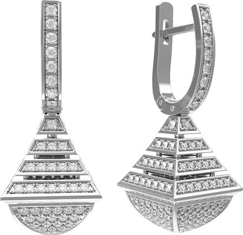 Серьги из белого золота c бриллиантами