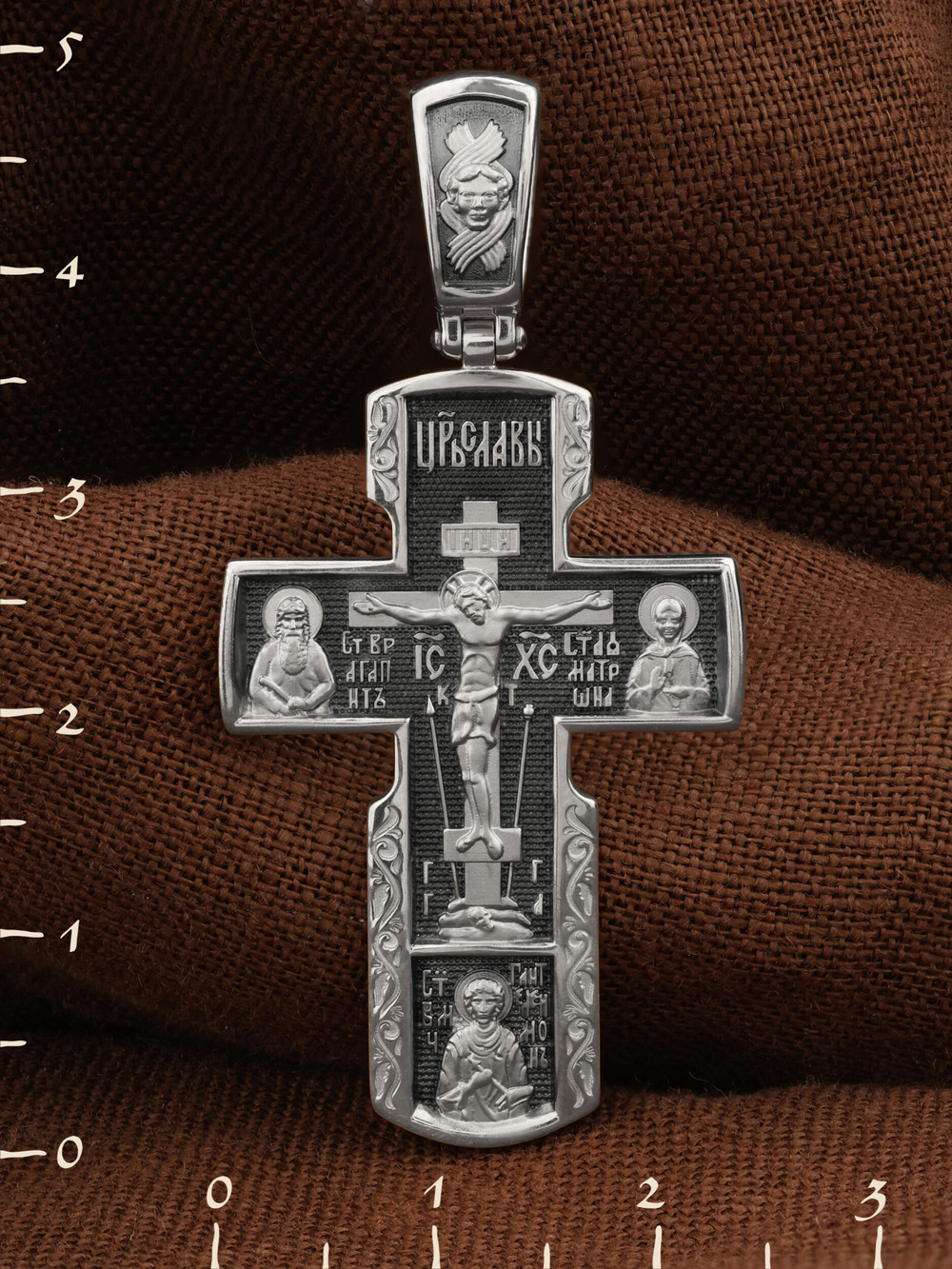 Крест из белого золота 585 пробы