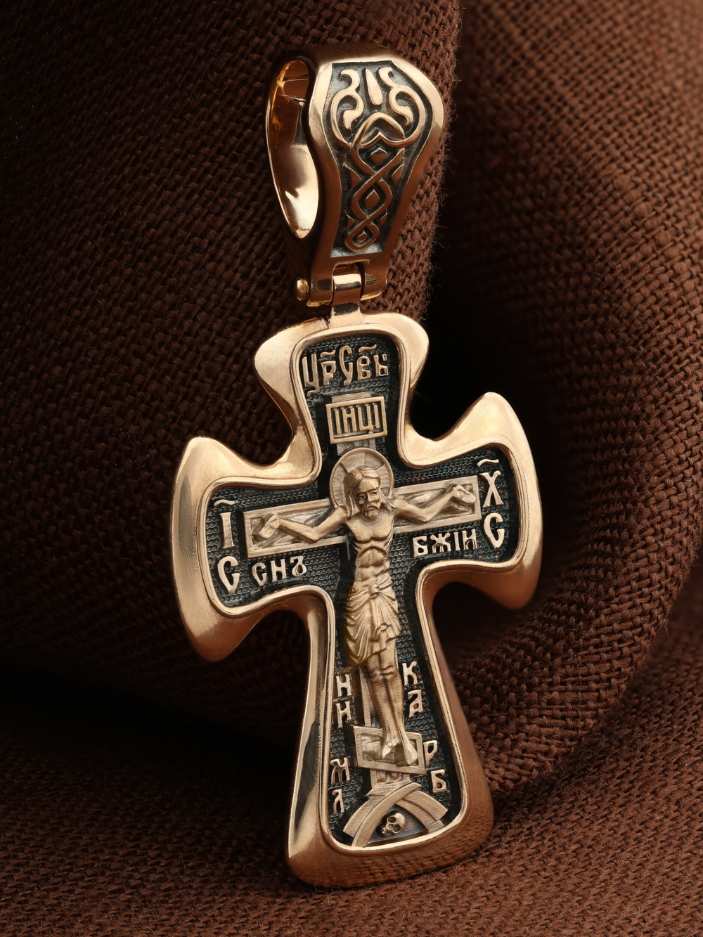 Крест из красного золота 585 пробы