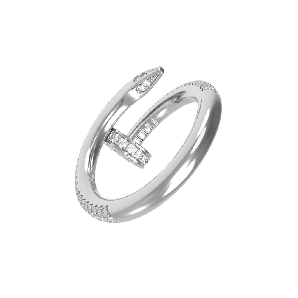 Кольцо из белого золота 585 пробы c бриллиантами