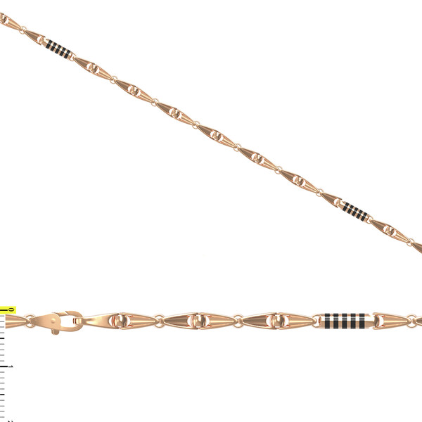 Цепь из красного золота 585 пробы c эмалью