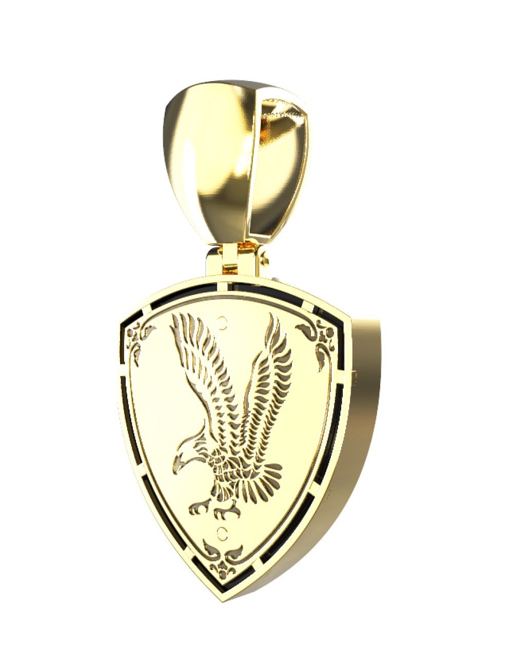 Подвеска из лимонного золота c бриллиантами и ониксом