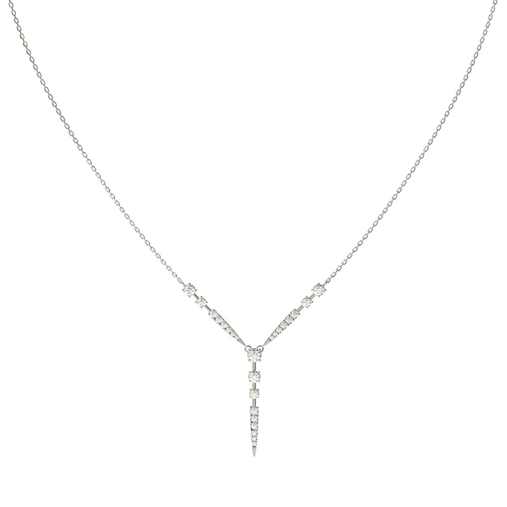 Колье из белого золота 585 пробы c бриллиантами