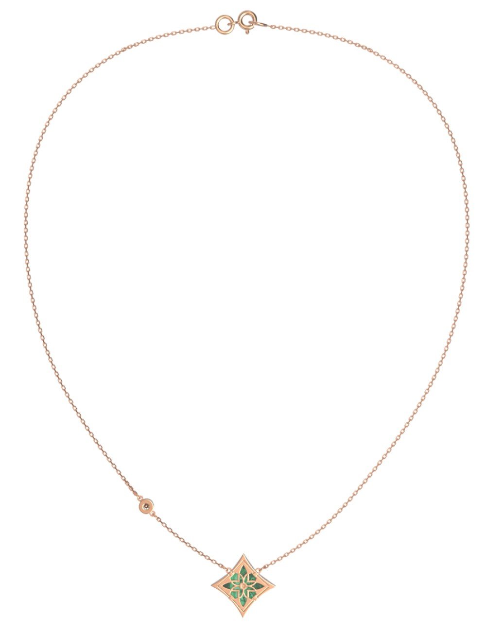 Колье из золота c бриллиантами и малахитом