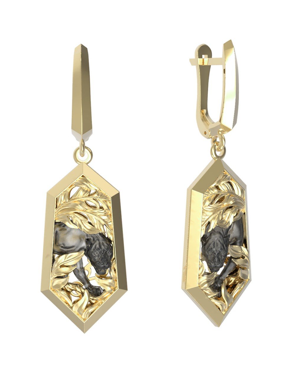 Серьги из лимонного золота