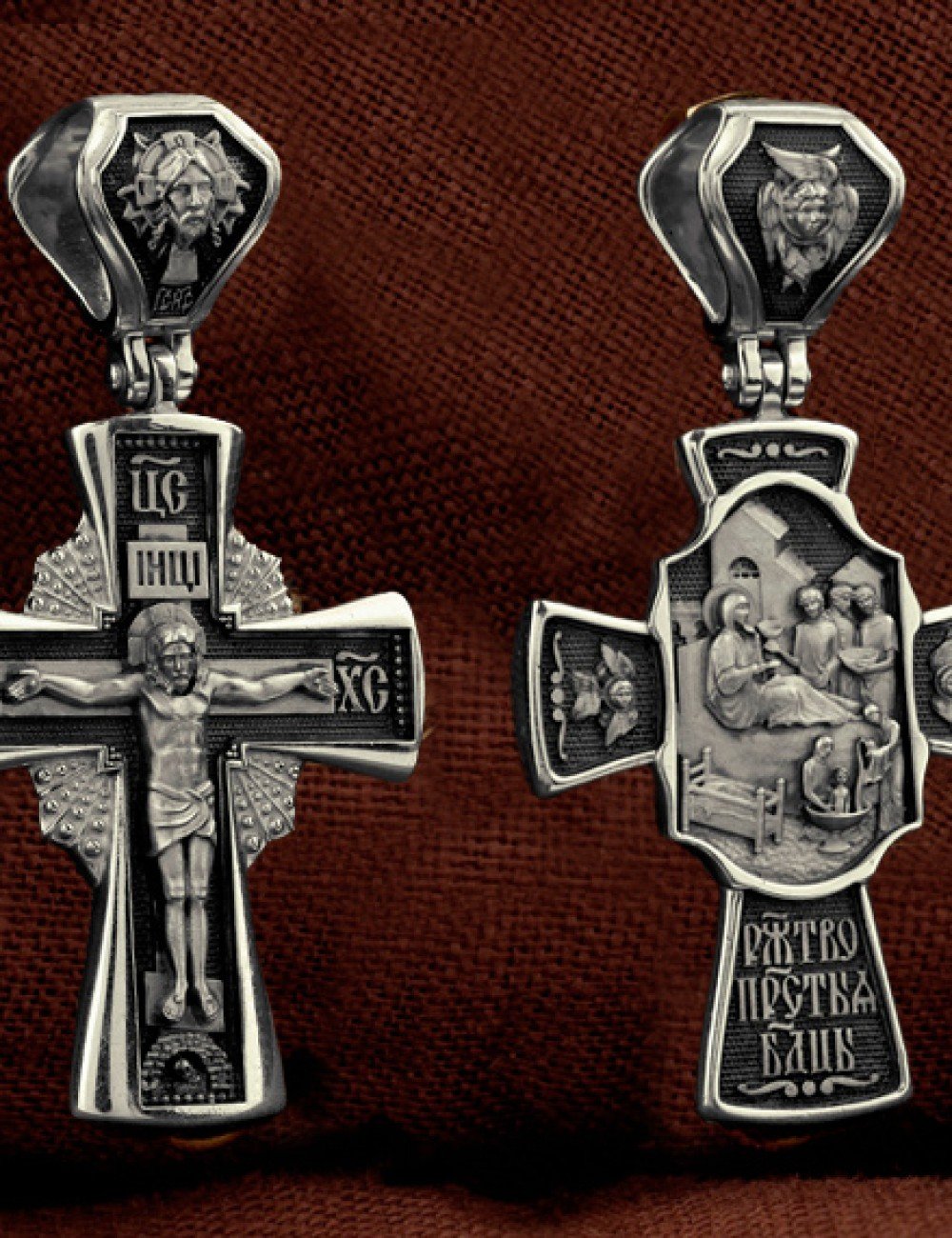 Крест из белого золота