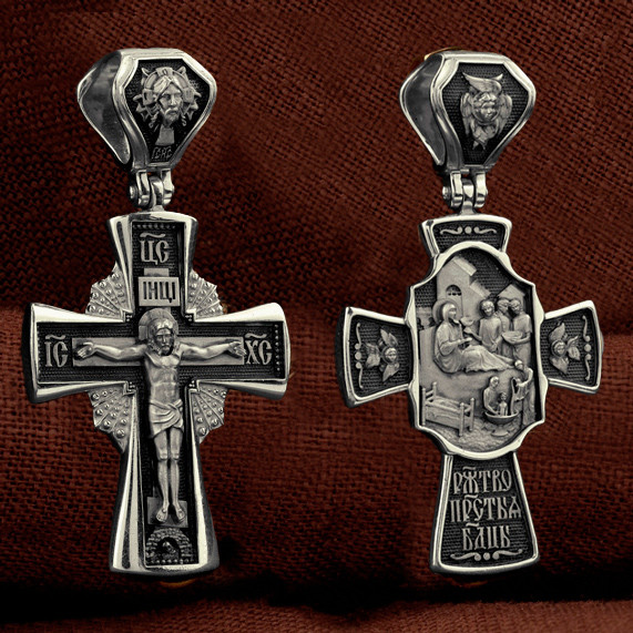 Крест из белого золота 585 пробы