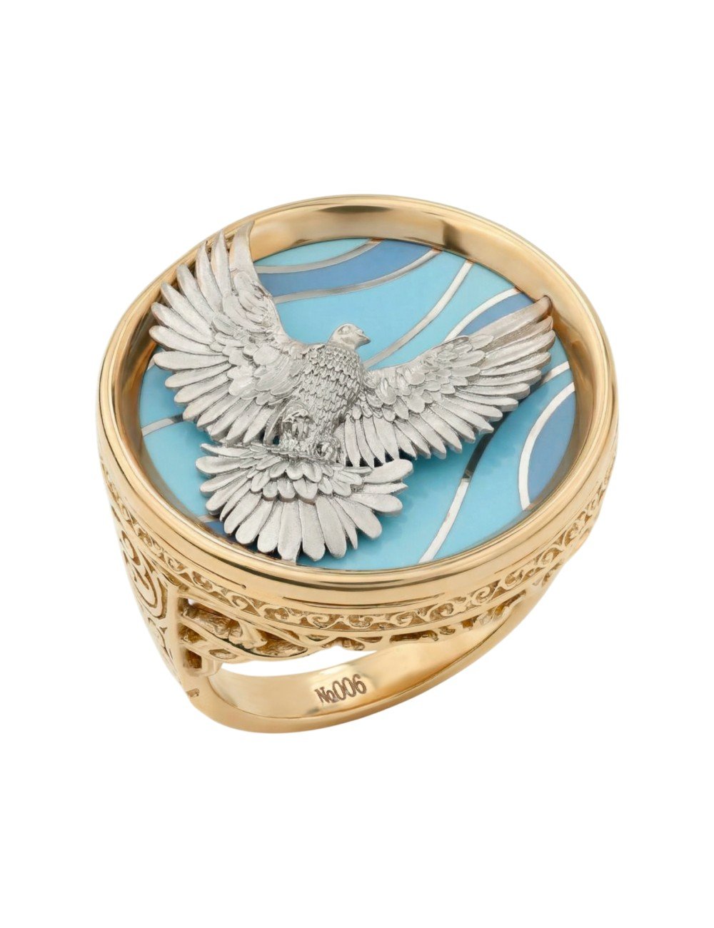 Кольцо из золота c эмалью