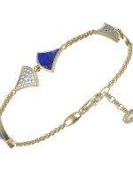 Браслет из лимонного золота c бриллиантами и лазуритом