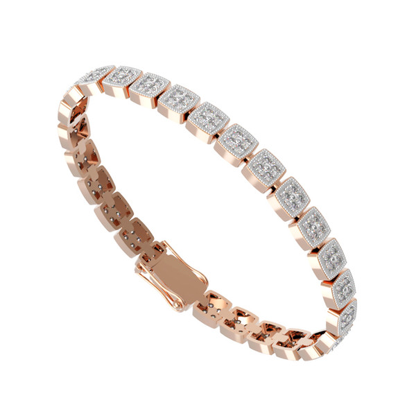 Браслет из красного золота 585 пробы c бриллиантами