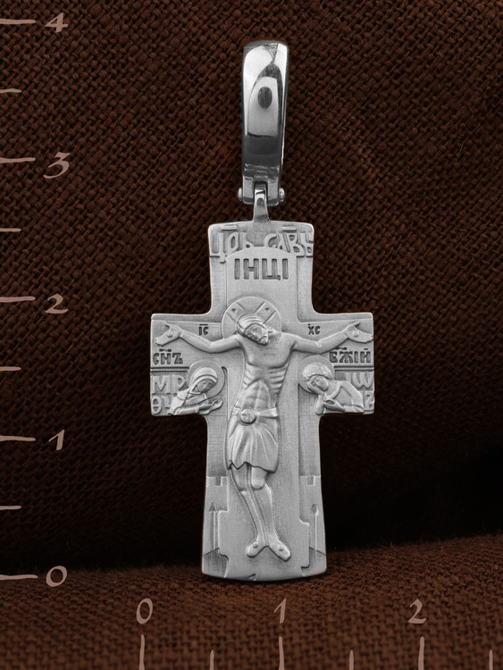 Крест из белого золота 585 пробы