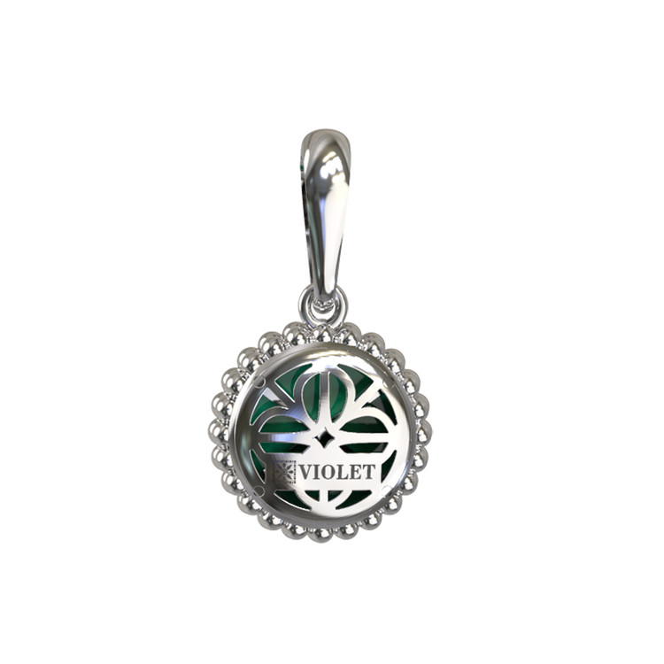 Подвеска из белого золота 585 пробы c малахитом