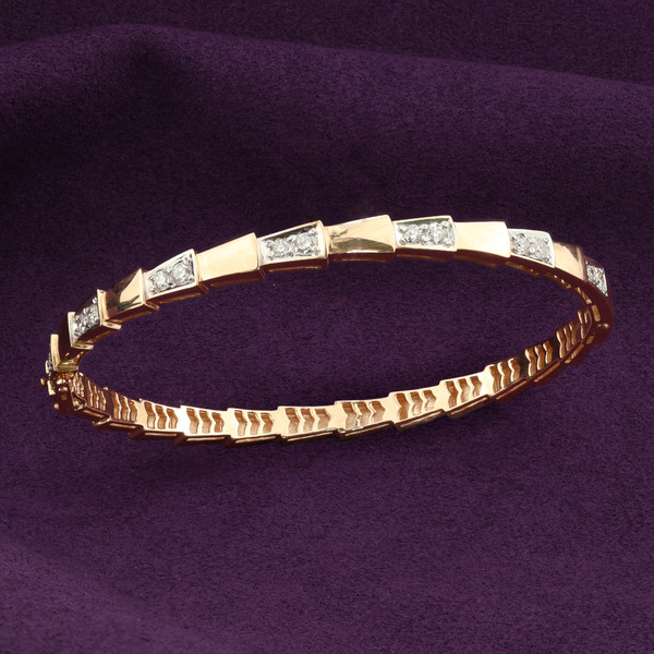 Браслет из красного золота 585 пробы c бриллиантами