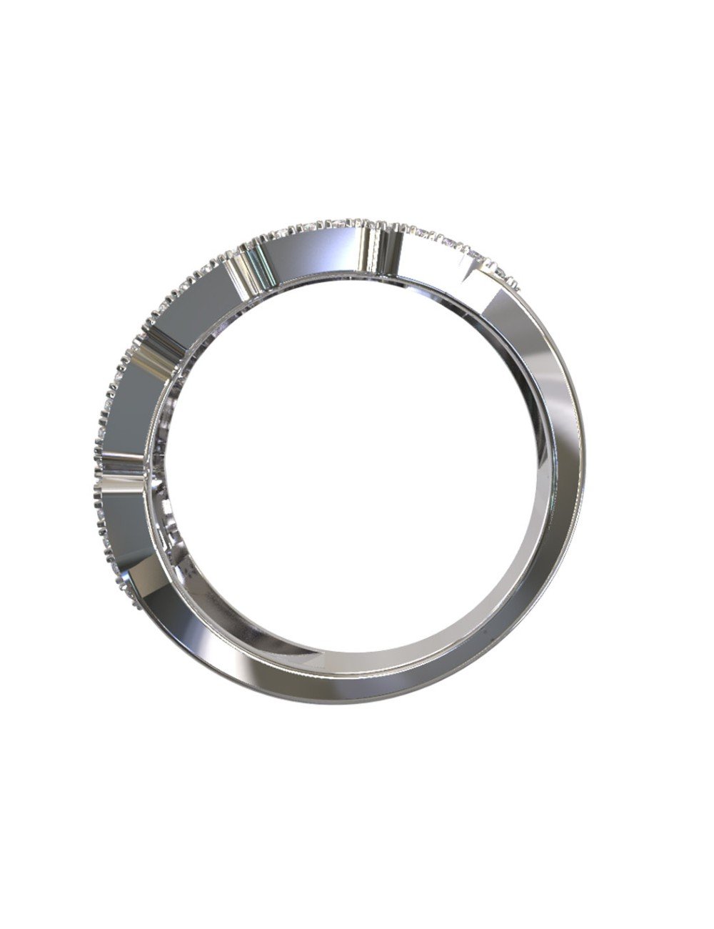 Кольцо из белого золота c бриллиантами и сапфиром