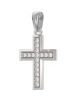 Крест из белого золота c бриллиантами