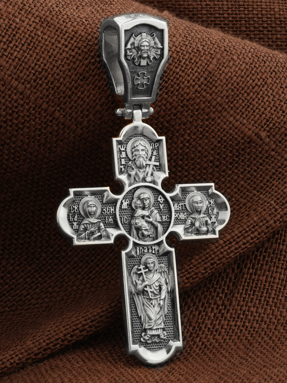 Крест из белого золота 585 пробы