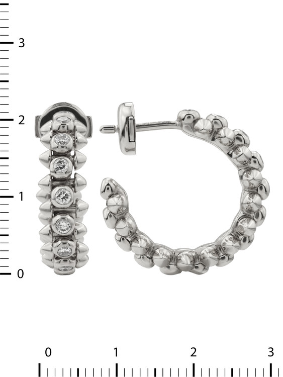 Серьги из белого золота 585 пробы c бриллиантами