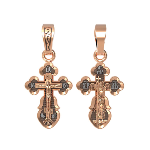 Крест из красного золота 585 пробы