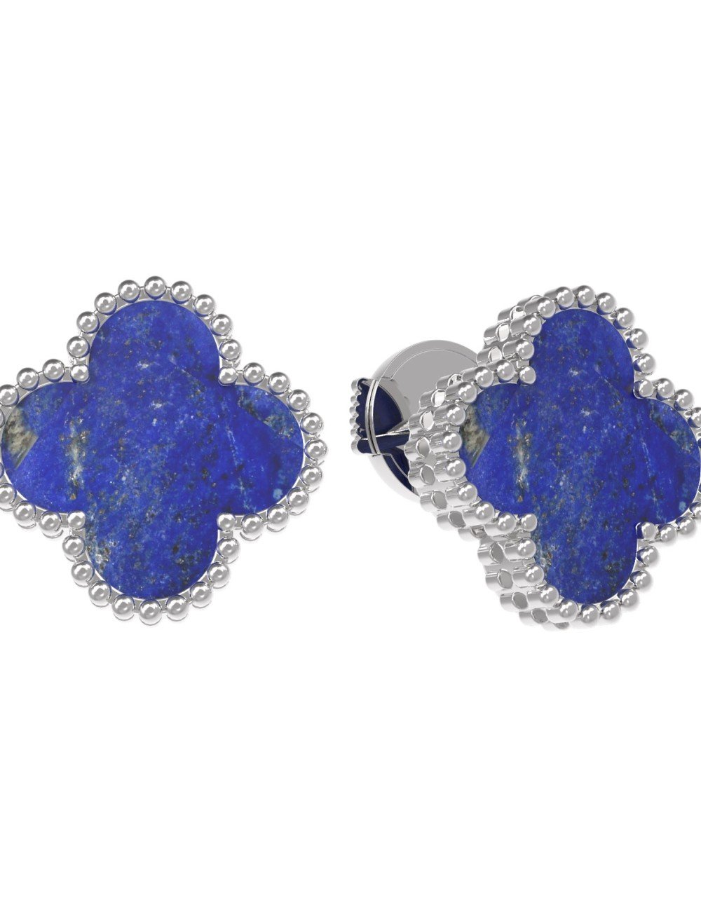 Серьги из белого золота c лазуритом