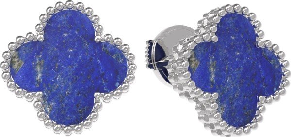 Серьги из белого золота c лазуритом