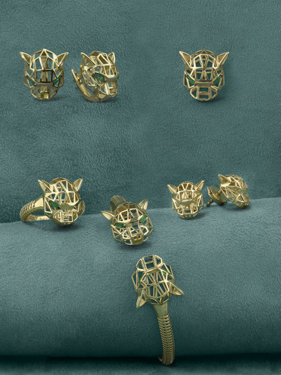 Браслет из лимонного золота 585 пробы c изумрудом