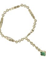 Браслет из лимонного золота c малахитом и перламутром