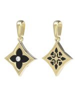 Подвеска из лимонного золота c бриллиантами и ониксом