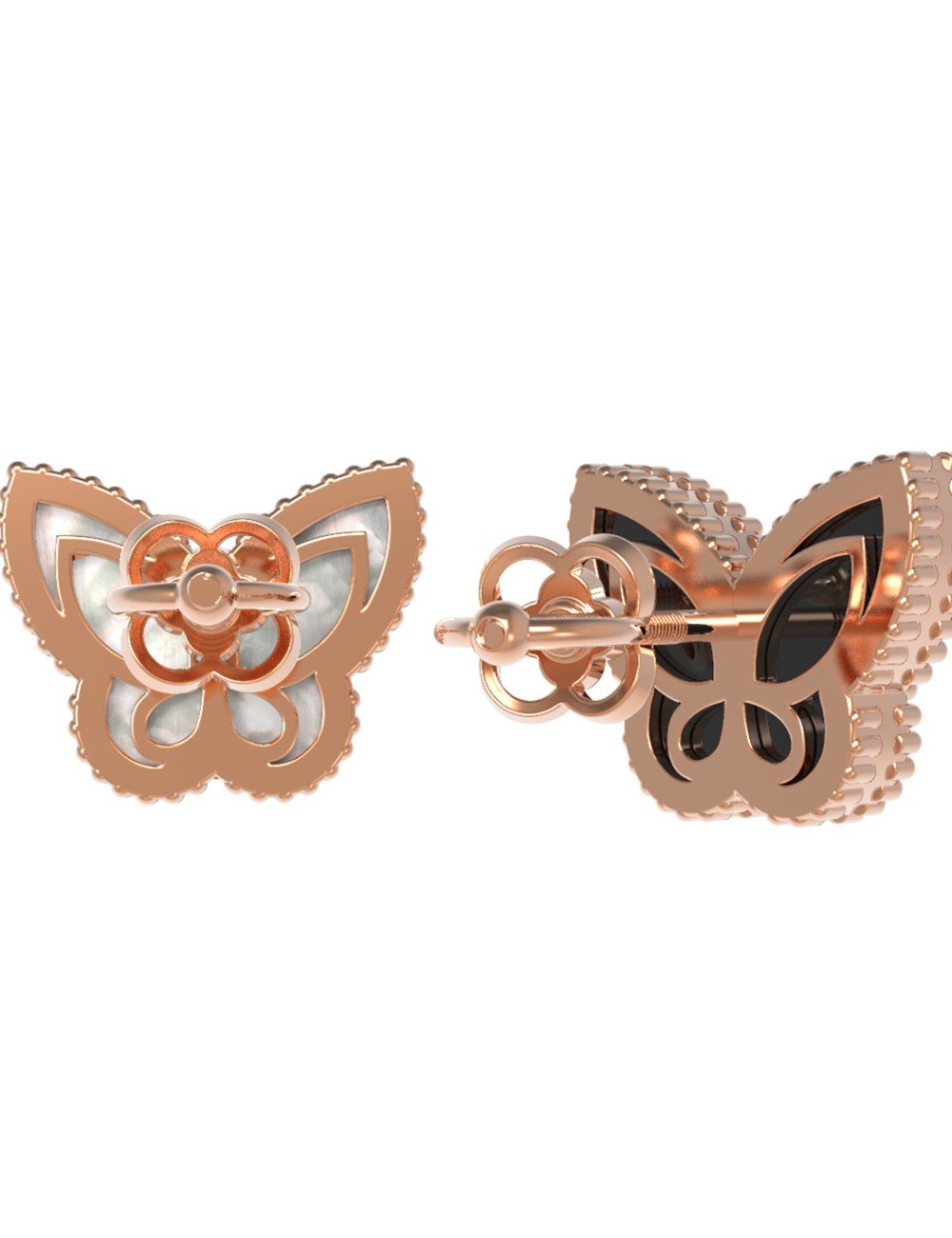 Серьги из золота c ониксом и перламутром