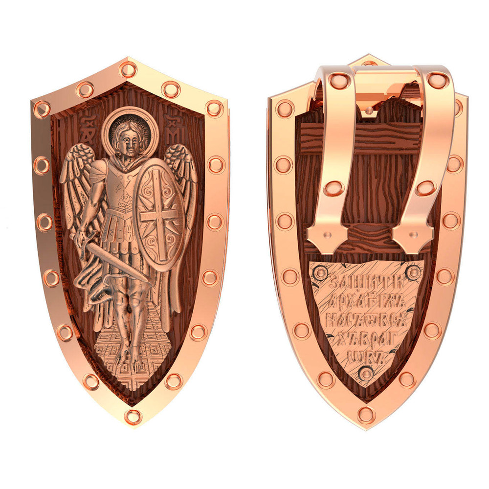 Нательная икона из красного золота 585 пробы c деревом груши