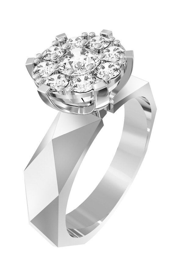 Кольцо из белого золота c бриллиантами